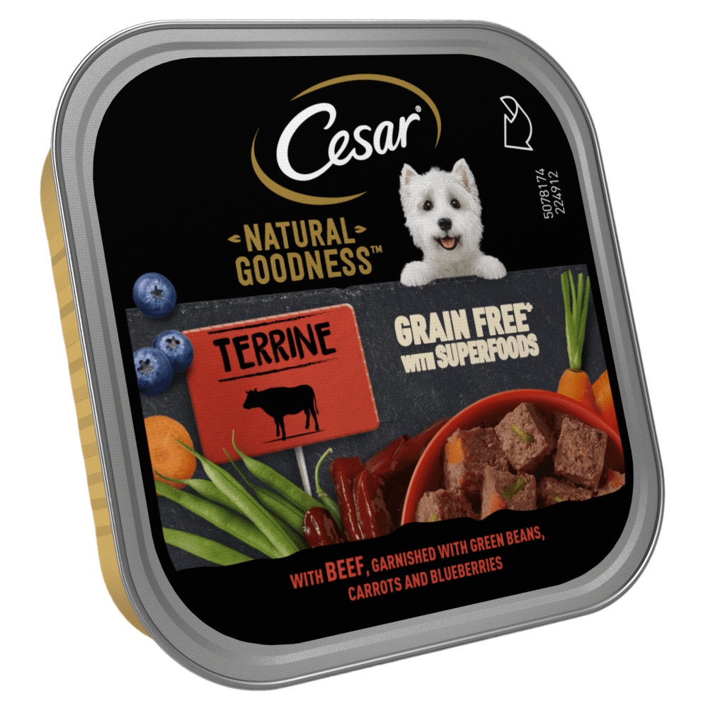 CESAR® NATURAL GOODNESS™ Grain Free Adult Dog Food Beef Terrine 100g Tray - 1