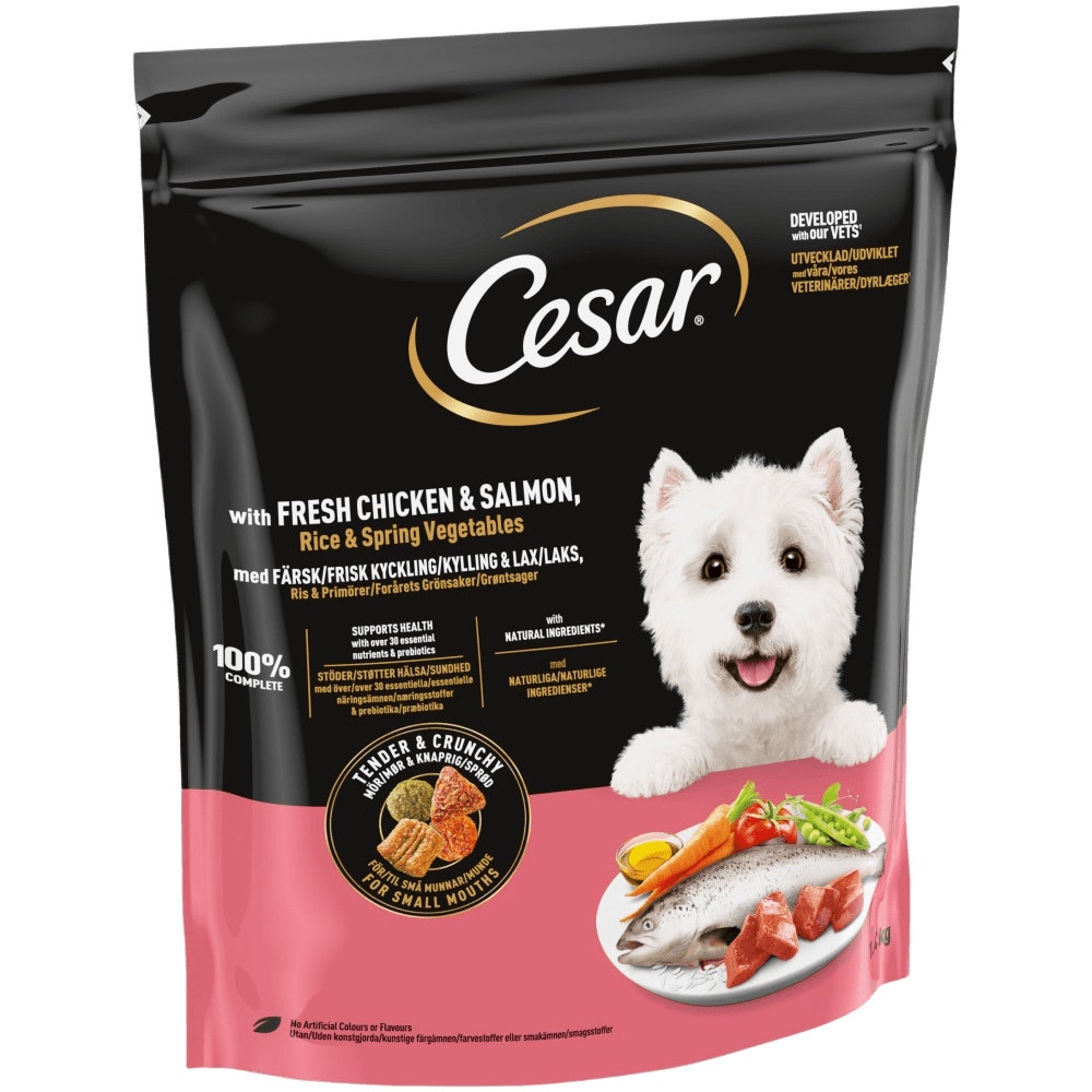 Cesar Dog Complete Dry with Chicken, Salmon and Vegetables 7kg, 1.4kg - 1