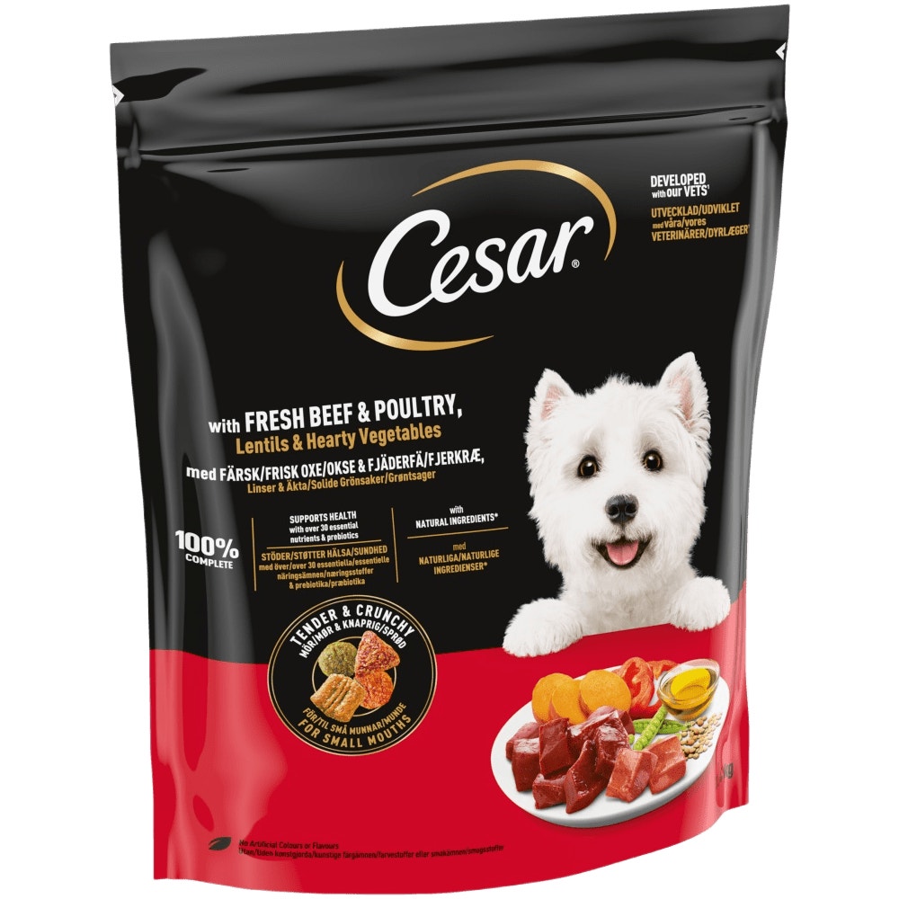 Cesar Adult Dry Dog Food with Fresh Beef, Poultry & Vegetables 1.4kg - 1