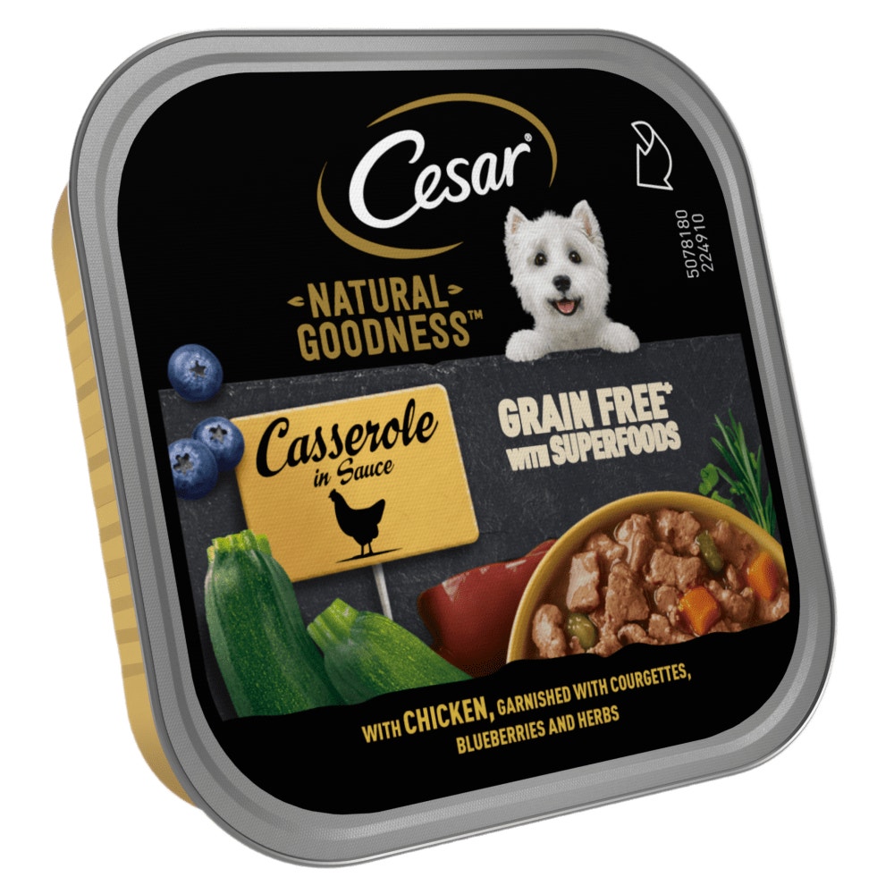 CESAR® NATURAL GOODNESS™ Grain Free Dog Food Casserole with Chicken 100g Tray - 1